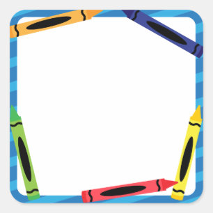 School Stickers met kleurpotloden