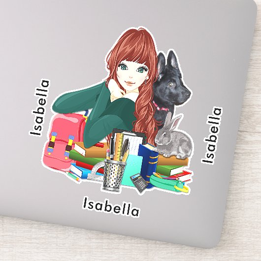 School Study Buddies Furry Friends Naam toevoegen, Sticker (Detail)