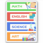 School subject stickers pack/labels stickers (Voorkant)