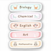 School subject stickers pack/labels stickers (Devant)