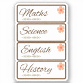 School subject stickers pack/labels stickers (Devant)