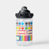 School Supplies Collage - Potloden, Verven, Clips Waterfles (Achterkant)