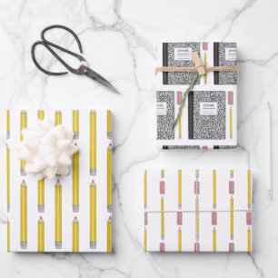School Supplies Party Cadeauverpakking Inpakpapier Vel