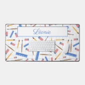 School Supplies Patroon Desk Mat (Keyboard & Muis)