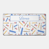 School Supplies Patroon Desk Mat (Voorkant)
