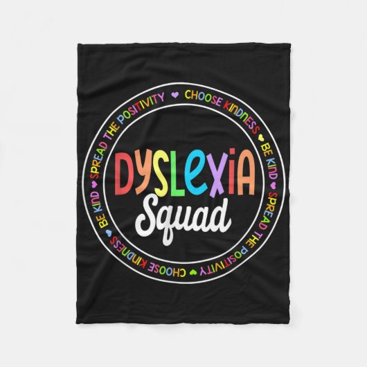 School Support Dyslexia Squad Awareness Month Teac Fleece Deken (Voorkant)