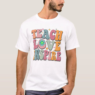 School Teach Love Inspire Retro T-shirt