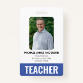 School Teacher Custom Employee ID Badge (Voorkant)