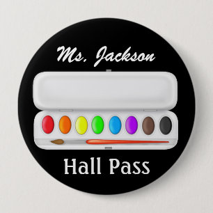 School Teacher Hall Pass - SRF Ronde Button 4,0 Cm