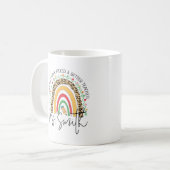 School Teacher Rainbow Custom Thank your Gift Koffiemok (Voorkant links)