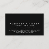 School-testpatroonpatroon | Zwart wit en roze Visitekaartje (Achterkant)