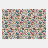 School Thema Verpakking Papier Flat Sheet Set van Inpakpapier Vel (Voorkant)