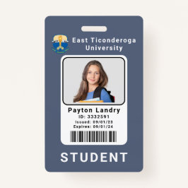 School University Student ID Badge Sjabloon Grijs