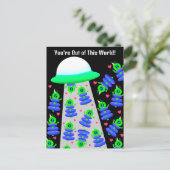 School Valentijn met aliens door Jo Afbeeldingen Briefkaart (Staand voorkant)