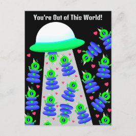 School Valentijn met aliens door Jo Afbeeldingen Briefkaart