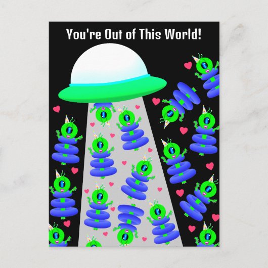 School Valentijn met aliens door Jo Afbeeldingen Briefkaart (Voorkant)