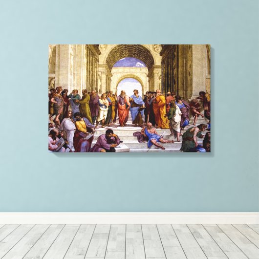School van Athene door Raphael Canvas Kunstdruk (Insitu (Houten vloer))