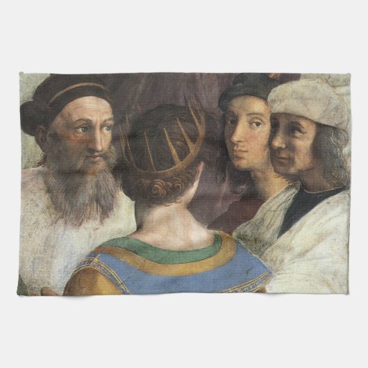 School van Athene door Raphael, renaissance Theedoek (Horizontaal)