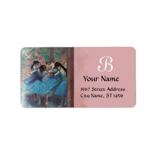 SCHOOL VAN DANS/BALLERINA BALLET DANCER MONOGRAM ETIKET