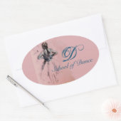 SCHOOL VAN DANS/BALLERINA BALLET DANCER MONOGRAM OVALE STICKER (Envelop)