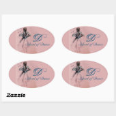 SCHOOL VAN DANS/BALLERINA BALLET DANCER MONOGRAM OVALE STICKER (Vel)