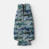 School van haaien in Watery Blue Flesjeskoeler (Achterkant)