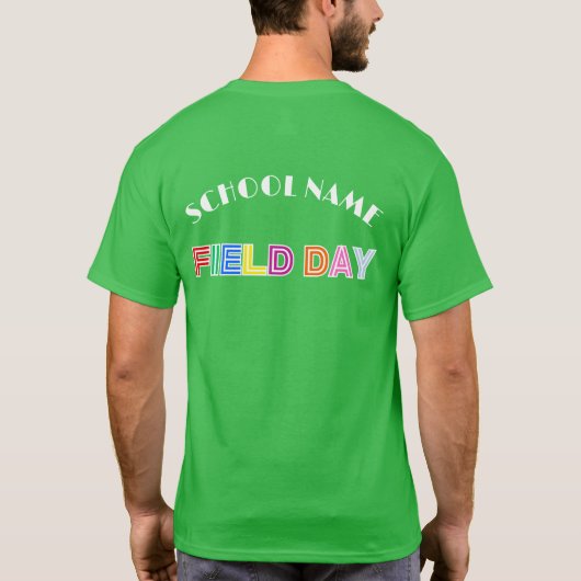 School veld dag groen kleur Team Chee stand Squad T-shirt (Achterkant)