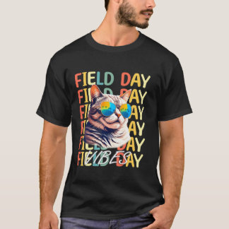 School Velddag Vibes Zomer 2024 Retro Kat Teach T-shirt