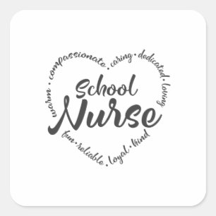 School Verpleegkundige met hart verpleegkundige ca Vierkante Sticker