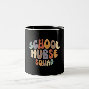 School Verpleegkundige Squad Trots Carrière Beroep Tweekleurige Koffiemok