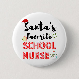 School Verpleegster Kerstmis Ronde Button 5,7 Cm