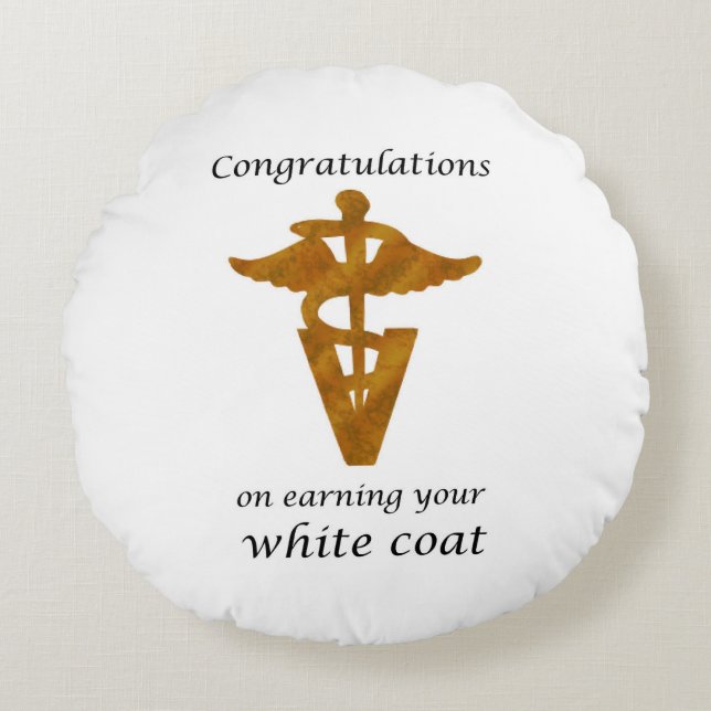 School Veterinary White Coat Ceremony Rond Kussen (Voorkant)
