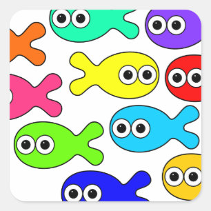 School Vierkante Sticker