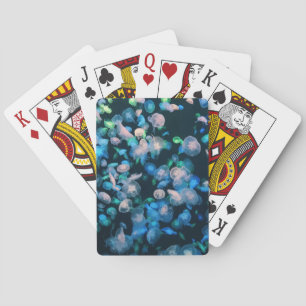 School voor kwallen, gloed in de donker pokerkaarten