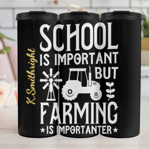 School vs Farming Grappig Quote Thermosbeker