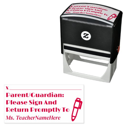 School werk Review + aangepaste naam rubberen stem Zelfinktende Stempel (In situ)