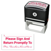 School Werk Review en Naam Rubber Stempel (In situ)