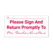 School Werk Review en Naam Rubber Stempel (Design)