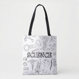 School Wetenschap Leraar Doodle Wetenschap Kunst K Draagtas