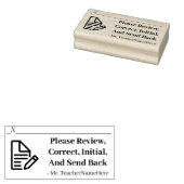 School Work Review + Educator Naam Rubber Stamp Rubberstempel (Gestempeld)