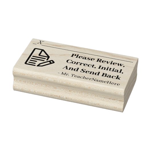 School Work Review + Educator Naam Rubber Stamp Rubberstempel (Stempel)