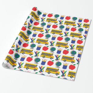 School Wrapping Papier voor Terug naar School