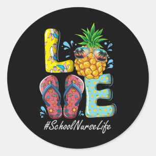 School Zuster Hallo Summer Happy Day School Ronde Sticker