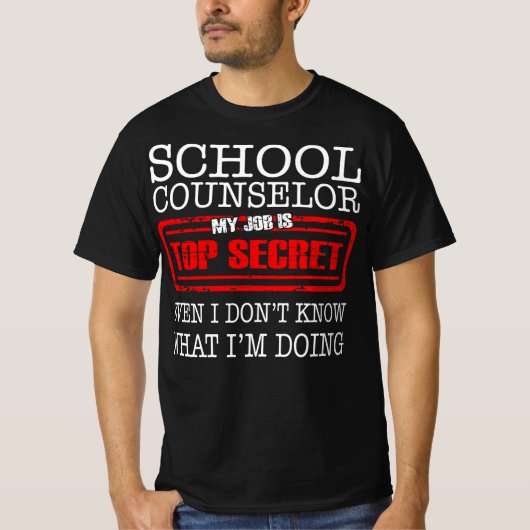 Schooladviseur Mijn baan is geheim T-shirt (Voorkant)