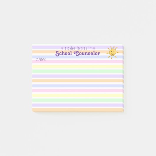 schooladviseur pastel Stripe Post-it® notes (Voorkant)