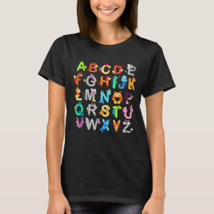 Schoolalfabet Animal ABCs leren voor kinderen T-shirt