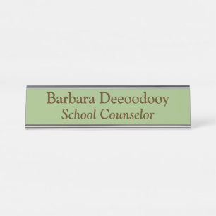 Schoolbegeleider Sage Green Bureau Naambordje