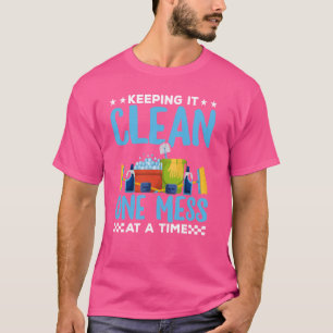 Schoolbeheerder houdt het schoon Janitor schoonmaa T-shirt