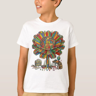 Schoolbenodigdheden Kinderen Basisonderwijs Bloem T-shirt