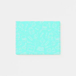 Schoolbenodigdheden met lijntekeningpatroon post-it® notes